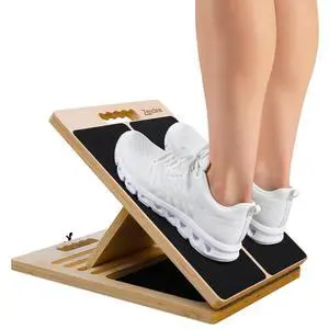 Portable Wooden Slant Board for Calf Stretching with Resistance Bands, Adjustable 300 Lbs Weight Capacity Incline Board for Calf Stretcher, Calf Stretch Board for Knees Ankle Heel Feet Leg Portable Wooden Slant Board for Calf Stretching with Resistance Bands, Adjustable 300 Lbs Weight Capacity Incline Board for Calf Stretcher, Calf Stretch Board for Knees Ankle Heel Feet Leg