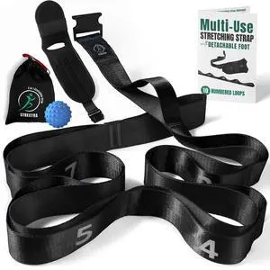 Stretch Strap with Loops Physical Therapy - Full Body Exercise Straps for Stretching with Detachable Foot - Leg & Calf Stretcher for Plantar Fasciitis, Physical Therapy, Pain Relief, and Flexibility Stretch Strap with Loops Physical Therapy - Full Body Exercise Straps for Stretching with Detachable Foot - Leg & Calf Stretcher for Plantar Fasciitis, Physical Therapy, Pain Relief, and Flexibility