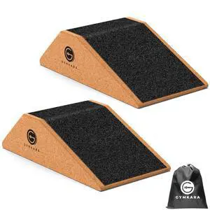 Squat Wedge Block Cork 2 Pack - Non Slip Heel Elevated Wedge and Calf Raise Block - Slant Board for Squats to Avoid Muscle Strain Squat Wedge Block Cork 2 Pack - Non Slip Heel Elevated Wedge and Calf Raise Block - Slant Board for Squats to Avoid Muscle Strain