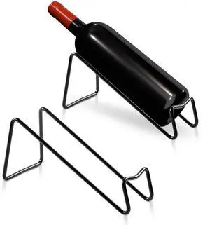 Countertop Wine Rack, 2 Pcs Wine Bottle Holder, Metal Small Wine Rack, Tabletop Wine Storage Stand for Cabinet, Pantry, Bar, Black Countertop Wine Rack, 2 Pcs Wine Bottle Holder, Metal Small Wine Rack, Tabletop Wine Storage Stand for Cabinet, Pantry, Bar, Black