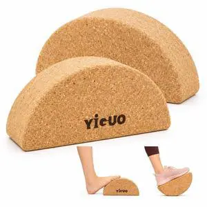 Cork Half Moon Yoga Blocks, Slant Board for Plantar Fasciitis, Calf Stretching, Heel Squats & Ankle Mobility, Eco Cork Foot Stretcher for Yoga & Recovery Cork Half Moon Yoga Blocks, Slant Board for Plantar Fasciitis, Calf Stretching, Heel Squats & Ankle Mobility, Eco Cork Foot Stretcher for Yoga & Recovery