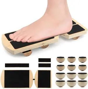 Ankle Balance Board Foot Strengthener, Adjustable Wobble Board with 12 Balls & Balance Rods,18°/24°/30° Tilt Levels, 300lbs Max Capacity, Non-Slip Wooden Trainer for Ankle & Core Stability Training Ankle Balance Board Foot Strengthener, Adjustable Wobble Board with 12 Balls & Balance Rods,18°/24°/30° Tilt Levels, 300lbs Max Capacity, Non-Slip Wooden Trainer for Ankle & Core Stability Training