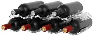 Wine Rack Countertop, Wine Rack for Inside Cabinet, Acrylic Wine Holder, Wavy Wine Bottle Holder for Cabinet Pantry Home Kitchen (2 Tiers - 7 Bottles) Wine Rack Countertop, Wine Rack for Inside Cabinet, Acrylic Wine Holder, Wavy Wine Bottle Holder for Cabinet Pantry Home Kitchen (2 Tiers - 7 Bottles)