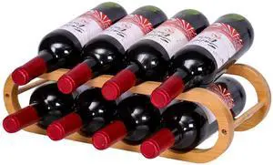 Wine Rack, Wood Countertop Wine Rack, Freestanding Wine Holder Stand, 2-Tier Stackable Wine Storage Rack for Kitchen, Pantry, Bar, Cabinet, Counter, Home Decor (Bamboo) Wine Rack, Wood Countertop Wine Rack, Freestanding Wine Holder Stand, 2-Tier Stackable Wine Storage Rack for Kitchen, Pantry, Bar, Cabinet, Counter, Home Decor (Bamboo)