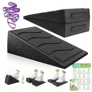 Slant Board for Calf Stretching, 5 Adjustable Angles Incline Board for Squat Wedge, 480 lbs Weight Capacity Calf Stretch Yoga Foam Wedge for Exercise, Squat, Ankle Mobility & Physical Therapy Slant Board for Calf Stretching, 5 Adjustable Angles Incline Board for Squat Wedge, 480 lbs Weight Capacity Calf Stretch Yoga Foam Wedge for Exercise, Squat, Ankle Mobility & Physical Therapy