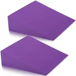 2 Pack Yoga Foam Wedge, 13" EVA Foam Calf Stretch Slant Board for Lower Leg Strength Improve, Squat Wedge Incline Block for Workout, Exercise, Foot Heel Stretcher, Wrist Back Support (Purple) 2 Pack Yoga Foam Wedge, 13" EVA Foam Calf Stretch Slant Board for Lower Leg Strength Improve, Squat Wedge Incline Block for Workout, Exercise, Foot Heel Stretcher, Wrist Back Support (Purple)