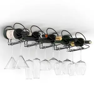 Under Cabinet Wine Rack with Glass Hanger (Set of 5) Under Cabinet Wine Rack with Glass Hanger (Set of 5)