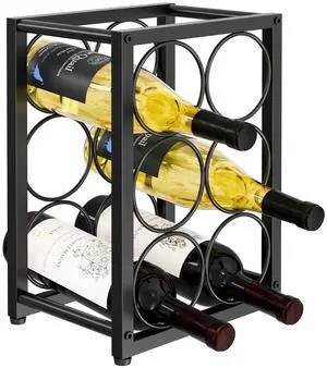 Metal Countertop Wine Rack 6 Bottles, Fits Large Wine Bottles Metal Countertop Wine Rack 6 Bottles, Fits Large Wine Bottles