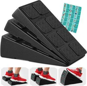 Squat Wedge Block Set of 3/5 - 960 LBS Capacity - Slant Board for Calf Stretching with 5 Stackable Angles - Calf Stretcher Slant Board - Workout Equipment - EPP Material for Exercise Equipment & Squat Wedge Block Set of 3/5 - 960 LBS Capacity - Slant Board for Calf Stretching with 5 Stackable Angles - Calf Stretcher Slant Board - Workout Equipment - EPP Material for Exercise Equipment &