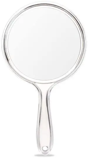 Hand Mirror, Double-Sided Handheld Mirror 1X/3X Magnifying Mirror with Handle, Pack of 1 (Clear) Hand Mirror, Double-Sided Handheld Mirror 1X/3X Magnifying Mirror with Handle, Pack of 1 (Clear)