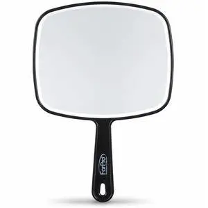Premium Hand Mirror with Handle, 6.3" W x 9.6" L, Multi-Purpose Handheld Mirror with Distortion-Free Reflection, Black Premium Hand Mirror with Handle, 6.3" W x 9.6" L, Multi-Purpose Handheld Mirror with Distortion-Free Reflection, Black