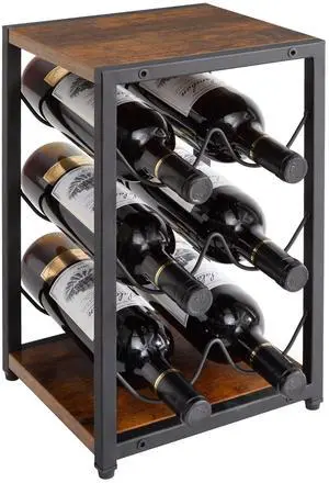 Rustic Wood 6 Bottles Wine Rack for Countertop,3 Tier Free Standing Wine Rack,Wine Bottle Holder Stand Organizer for Home Decor Bar,Cabinet, Pantry,Countertop TMJ901H Rustic Wood 6 Bottles Wine Rack for Countertop,3 Tier Free Standing Wine Rack,Wine Bottle Holder Stand Organizer for Home Decor Bar,Cabinet, Pantry,Countertop TMJ901H