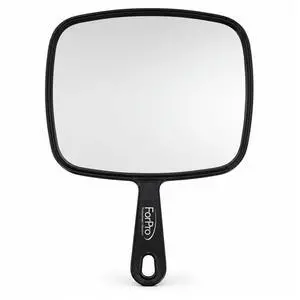 Extra Large Hand Mirror with Handle, 9" W x 12" L, Multi-Purpose Handheld Mirror with Distortion-Free Reflection, Black Extra Large Hand Mirror with Handle, 9" W x 12" L, Multi-Purpose Handheld Mirror with Distortion-Free Reflection, Black