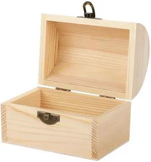 Unfinished Wood Treasure Chest Decorative Pine Wood Box with Hinged Lid and Locking Clasp Plain Decorate Wooden Boxes for Art Hobbies DIY Jewelry Gift Storage Unfinished Wood Treasure Chest Decorative Pine Wood Box with Hinged Lid and Locking Clasp Plain Decorate Wooden Boxes for Art Hobbies DIY Jewelry Gift Storage