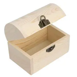 Plain Unfinished Wood Box, Unpainted Wooden Jewelry Box DIY Craft Storage Treasure Chest Toy Case Plain Unfinished Wood Box, Unpainted Wooden Jewelry Box DIY Craft Storage Treasure Chest Toy Case