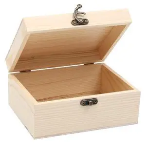 (1-Pack Unfinished Unpainted Wooden Box with Hinged Lid for Crafts DIY Storage Jewelry Plain Pine Box - Small 6.7"x5.1"x3.1" (1-Pack Unfinished Unpainted Wooden Box with Hinged Lid for Crafts DIY Storage Jewelry Plain Pine Box - Small 6.7"x5.1"x3.1"