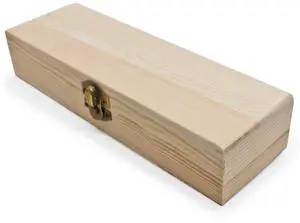 Plain Unfinished Wood Pencil Box, Unpainted Rectangle DIY Artist Tool and Brush Storage Box Case with Locking Clasp, Small Plain Unfinished Wood Pencil Box, Unpainted Rectangle DIY Artist Tool and Brush Storage Box Case with Locking Clasp, Small