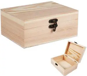 Small Unfinished Wood Box with Lid 1 Pack - 6.69 x 5.12 x 2.95 Unpainted Pine Wooden Box for Crafts, Jewelry, DIY Painting, Gift Packaging - Lightweight and Warp-Resistant Small Unfinished Wood Box with Lid 1 Pack - 6.69 x 5.12 x 2.95 Unpainted Pine Wooden Box for Crafts, Jewelry, DIY Painting, Gift Packaging - Lightweight and Warp-Resistant