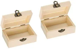 2 Pcs Unfinished Wood Boxes for DIY (2*Small) 2 Pcs Unfinished Wood Boxes for DIY (2*Small)