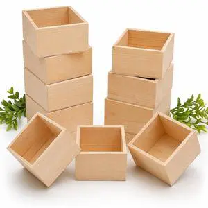 10 Pack Unfinished Wood Boxes 4x4 Square Wooden Craft Boxes for DIY Projects, Jewelry Storage, Wedding Favors & Kids School Crafts Small Keepsake Box Set 10 Pack Unfinished Wood Boxes 4x4 Square Wooden Craft Boxes for DIY Projects, Jewelry Storage, Wedding Favors & Kids School Crafts Small Keepsake Box Set