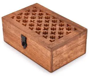 Mango Wood Decorative Wooden Box with Hinged Lid Wooden Storage Box, Decorative Bo xes With Lids (8" x 5" x 3") Mango Wood Decorative Wooden Box with Hinged Lid Wooden Storage Box, Decorative Bo xes With Lids (8" x 5" x 3")