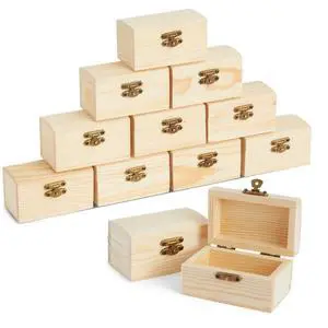 Baby Shower Decorations Mini Unfinished Wooden Treasure Boxes - 3.5 x 2.2 x 2 In, Brown, Pack of 12, Chest Style - Wooden Treasure Chest to Paint & Party Favors Baby Shower Decorations Mini Unfinished Wooden Treasure Boxes - 3.5 x 2.2 x 2 In, Brown, Pack of 12, Chest Style - Wooden Treasure Chest to Paint & Party Favors