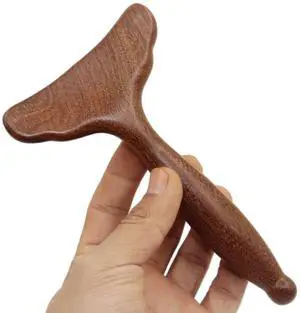 Wood Gua Sha Therapy Massage Tool, Long Handled T-Shaped Wood Gua Sha Therapy Massage Tool, Long Handled T-Shaped