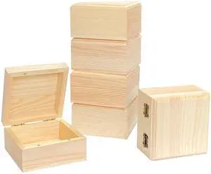 6 Pack Unfinished Wood Box Crafts Wooden Square Box with Magnetic Hinged Lid (3.5 x 3.5 x 1.9 In) 6 Pack Unfinished Wood Box Crafts Wooden Square Box with Magnetic Hinged Lid (3.5 x 3.5 x 1.9 In)