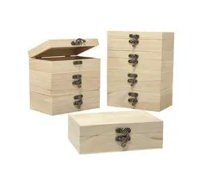 8 Pack 6 X 4 X 2 Inch Unfinished Wooden Box For Crafts Small Keepsake Box Treasure Chest Wood Jewelry Box 8 Pack 6 X 4 X 2 Inch Unfinished Wooden Box For Crafts Small Keepsake Box Treasure Chest Wood Jewelry Box