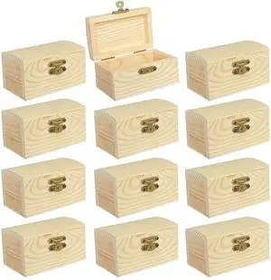 12 Pieces Small Wooden box Unfinished Wood Treasure Boxes with Lid for DIY Crafts (3.5 x 2.1 x 1.9 In) 12 Pieces Small Wooden box Unfinished Wood Treasure Boxes with Lid for DIY Crafts (3.5 x 2.1 x 1.9 In)