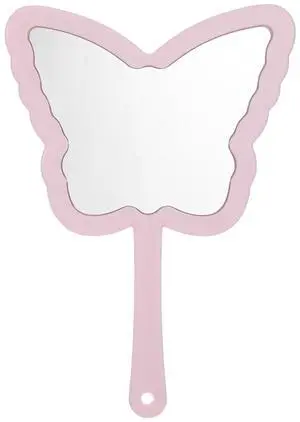 Butterfly Shaped Hand Held Mirror with Handle, Cute Cosmetic Travel Handheld Mirror, Single-Sided Portable Travel Vanity Lash Hand Held Mirrors for Shaving Makeup Men & Women (Pink, 6 x 8 Inch) Butterfly Shaped Hand Held Mirror with Handle, Cute Cosmetic Travel Handheld Mirror, Single-Sided Portable Travel Vanity Lash Hand Held Mirrors for Shaving Makeup Men & Women (Pink, 6 x 8 Inch)