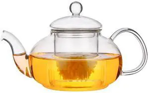 Glass Teapot Stovetop Safe-Clear Teapot with Removable Infuser-Loose Leaf and Blooming Tea Maker (20.3oz) Glass Teapot Stovetop Safe-Clear Teapot with Removable Infuser-Loose Leaf and Blooming Tea Maker (20.3oz)