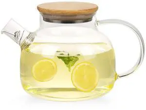 Clear Glass Teapot Glass Pots for Cooking on Stove Clear Teapots with Infuser for Loose tea, Kettle Teapot for Loose Leaf for Boiling Water -34 oz Clear Glass Teapot Glass Pots for Cooking on Stove Clear Teapots with Infuser for Loose tea, Kettle Teapot for Loose Leaf for Boiling Water -34 oz