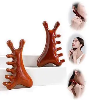 4-in-1 Wooden Gua Sha Massage Tool,2Pcs Natural Brown Sandalwood, Face & Body Lymphatic Drainage, Jaw Lifting, Head Massage Comb for Head,Face,Eye,Neck & Body Meridian 4-in-1 Wooden Gua Sha Massage Tool,2Pcs Natural Brown Sandalwood, Face & Body Lymphatic Drainage, Jaw Lifting, Head Massage Comb for Head,Face,Eye,Neck & Body Meridian