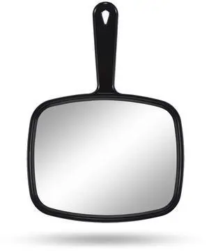 Hand Mirror Salon Barber Hairdressing Handheld Mirror with Handle (Square Black 7.4 x 10.3 inches) Hand Mirror Salon Barber Hairdressing Handheld Mirror with Handle (Square Black 7.4 x 10.3 inches)