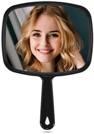 10.3"L x 7.4"W Hand Mirror, Handheld Mirror with Handle for Salon 10.3"L x 7.4"W Hand Mirror, Handheld Mirror with Handle for Salon