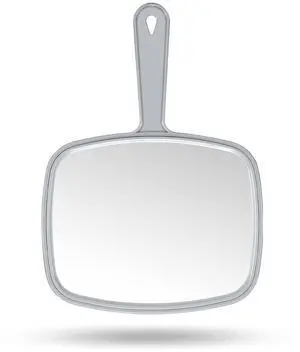 Hand Mirror Salon Barber Hairdressing Handheld Mirror with Handle (Square Grey 7.4 x 10.3 inches) Hand Mirror Salon Barber Hairdressing Handheld Mirror with Handle (Square Grey 7.4 x 10.3 inches)
