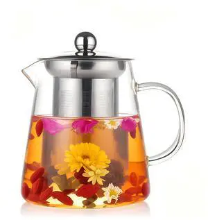 Glass Teapot with Stainless Steel Infuser, Borosilicate Tea Kettle, Clear Tea Maker for Loose Leaf Tea (950ML) Glass Teapot with Stainless Steel Infuser, Borosilicate Tea Kettle, Clear Tea Maker for Loose Leaf Tea (950ML)
