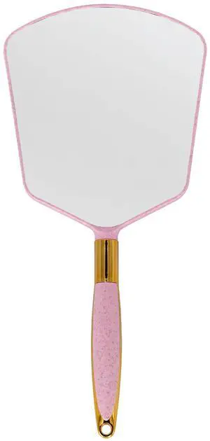 Handheld Mirror with HandleBarber Hairdressing Handheld Mirrorfor for Salon (Pink) Handheld Mirror with HandleBarber Hairdressing Handheld Mirrorfor for Salon (Pink)