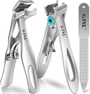Toenail Clippers for Thick Nails for Seniors, 3-Pack Ergonomic Heavy Duty Angled Head German Nail Clippers for Men with Catcher, Premium Steel Wide Opening Fingernail Clippers for Men & Women Toenail Clippers for Thick Nails for Seniors, 3-Pack Ergonomic Heavy Duty Angled Head German Nail Clippers for Men with Catcher, Premium Steel Wide Opening Fingernail Clippers for Men & Women