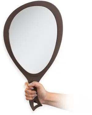 Salon Professional Extra Large Hand Mirror with Handle, 10" W x 19" L, Multi-Purpose Oval Handheld Mirror with New Distortion-Free Reflection (1, Chocolate, Large (Pack of 1)) Salon Professional Extra Large Hand Mirror with Handle, 10" W x 19" L, Multi-Purpose Oval Handheld Mirror with New Distortion-Free Reflection (1, Chocolate, Large (Pack of 1))