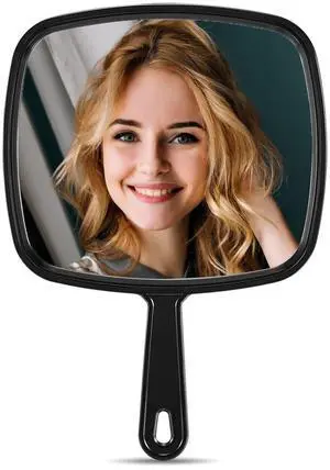12.6"L x 9"W Hand Mirror, Handheld Mirror with Handle for Salon 12.6"L x 9"W Hand Mirror, Handheld Mirror with Handle for Salon