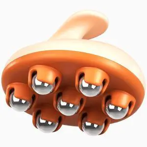 Lymphatic Drainage Massager with Cooling Steel Rollers for Body Sculpting, Cellulite & Sore Muscles, Grip-Friendly with Ergonomic Design for Arms, Thighs, Glutes and Stomach by M3 Orange Lymphatic Drainage Massager with Cooling Steel Rollers for Body Sculpting, Cellulite & Sore Muscles, Grip-Friendly with Ergonomic Design for Arms, Thighs, Glutes and Stomach by M3 Orange