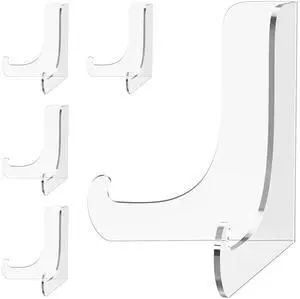5 Pack Acrylic Display Stand, Plate Stand for Display, Clear Easel Stand, Display Holder for Card, Frame, Picture, Magazine, Book, CD, Phone (Small/ 3 Inch) 5 Pack Acrylic Display Stand, Plate Stand for Display, Clear Easel Stand, Display Holder for Card, Frame, Picture, Magazine, Book, CD, Phone (Small/ 3 Inch)
