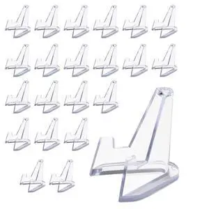 20 Pack Mini Clear Acrylic Easel Display Stands - Durable Display Holders for Coins, Card, Medals, and Collectibles - 1.4 Inch Tall 20 Pack Mini Clear Acrylic Easel Display Stands - Durable Display Holders for Coins, Card, Medals, and Collectibles - 1.4 Inch Tall