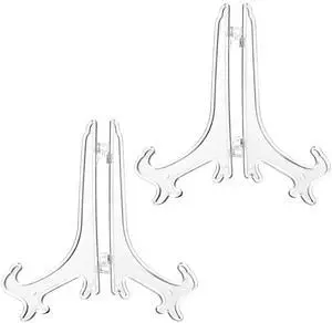 2 Pcs Acrylic Plate Stand Folding Clear Acrylic Easel Plate Stands for Display Photo Holder Picture Frame Book 2 Pcs Acrylic Plate Stand Folding Clear Acrylic Easel Plate Stands for Display Photo Holder Picture Frame Book