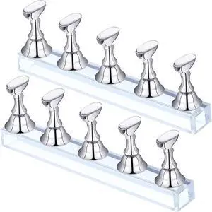 2 Sets Nail Stand Press on Nail Holder Magnetic Fake Nails Holder Acrylic Nails Display Practice for Painting Art for False Fingernail Manicure Tool Home DIY Salon Supplies(Silver) 2 Sets Nail Stand Press on Nail Holder Magnetic Fake Nails Holder Acrylic Nails Display Practice for Painting Art for False Fingernail Manicure Tool Home DIY Salon Supplies(Silver)