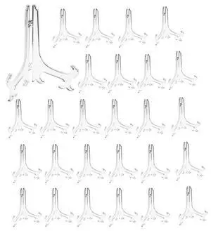 5 Inch Acrylic Card Display Stands, Small Plastic Easels and Stand/Plate Holders for Displaying Pictures, Plates, or Cards at Weddings, Home Decor, or Birthdays (Clear, 24 Pack) 5 Inch Acrylic Card Display Stands, Small Plastic Easels and Stand/Plate Holders for Displaying Pictures, Plates, or Cards at Weddings, Home Decor, or Birthdays (Clear, 24 Pack)