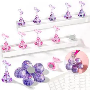 2 Nail Stand for Press Ons, Fake Nail Holder for Painting Nails, Upgrade Solid Acrylic Nail Stands Nail Magnets for Nail Art Design, Flower Nail Holder for Nail Practice Display Supplies W/ Glue Tips 2 Nail Stand for Press Ons, Fake Nail Holder for Painting Nails, Upgrade Solid Acrylic Nail Stands Nail Magnets for Nail Art Design, Flower Nail Holder for Nail Practice Display Supplies W/ Glue Tips