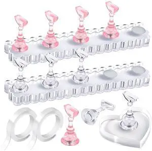 Nail Stand, 2 Set Nail Holder for Painting Nails, Nail Stand for Press on, Press on Nail Stand for Practice, Magnetic Acrylic Nail Display Stands for Nail Art with Double-Sided Tape Nail Stand, 2 Set Nail Holder for Painting Nails, Nail Stand for Press on, Press on Nail Stand for Practice, Magnetic Acrylic Nail Display Stands for Nail Art with Double-Sided Tape